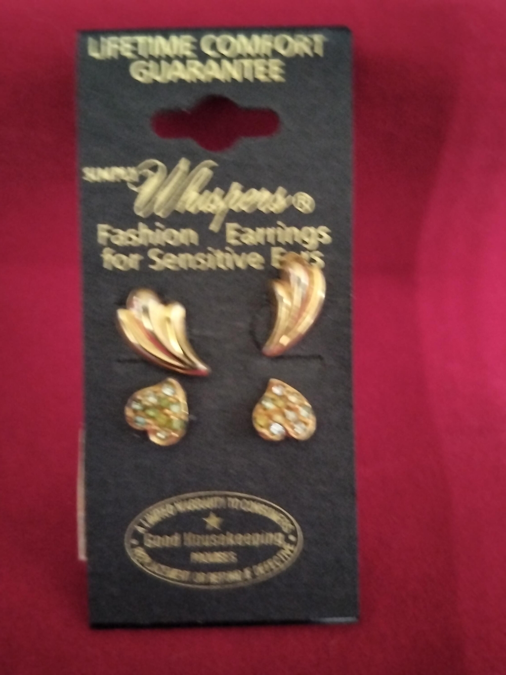 Simply Whispers Gold-Tone Multicolor Heart & Wing Stud Earring Set